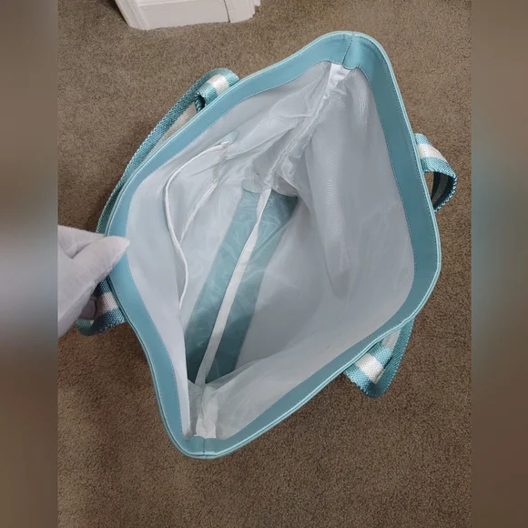 GUCCI Teal Tote with Monogram Design - Picture 4 of 9